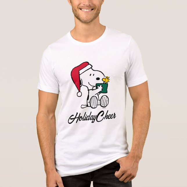 T-shirt En Tri-matière cacahuètes | Snoopy Père Noël & Woodstock Cadeau (Recto)