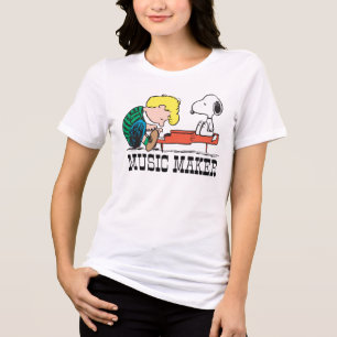 T-shirt En Tri-matière cacahuètes   Snoopy & Schroeder au piano