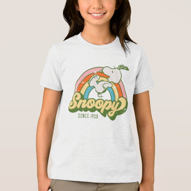 T-shirt En Tri-matière cacahuètes | Snoopy Sparkle Rainbow (Recto)