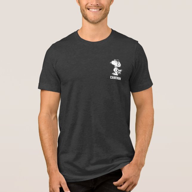 T-shirt En Tri-matière cacahuètes | Snoopy the Flying Ace BW (Recto)