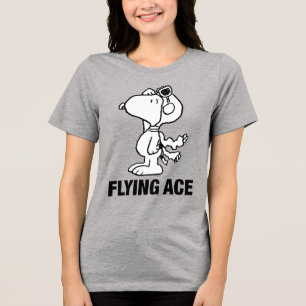 T-shirt En Tri-matière cacahuètes Snoopy the Flying Ace BW