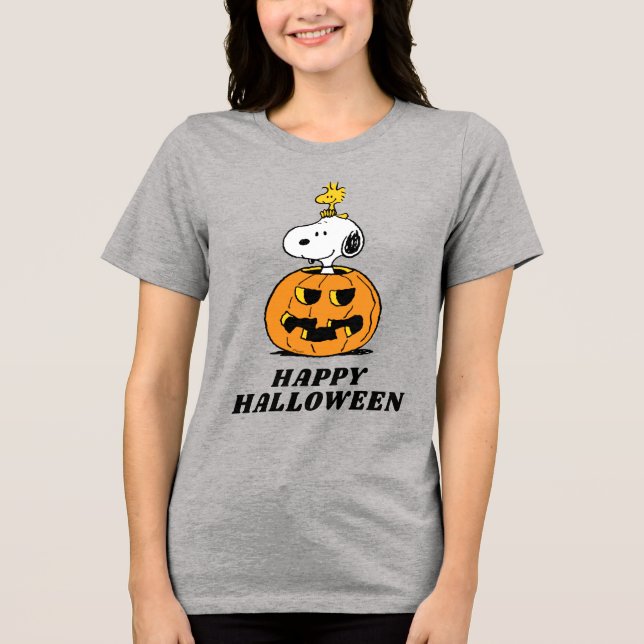T-shirt En Tri-matière cacahuètes | Snoopy & Woodstock Citrouille pop-up (Recto)