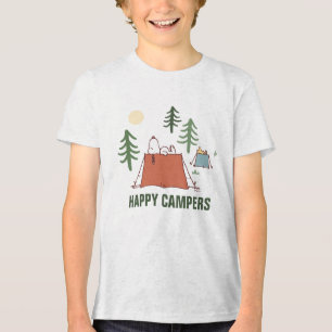T-shirt En Tri-matière cacahuètes   Snoopy & Woodstock Happiness is Campi