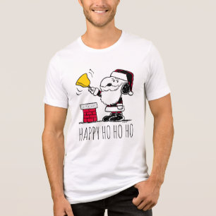 T-shirt En Tri-matière cacahuètes   Snoopy & Woodstock Père Noël Bell Rin