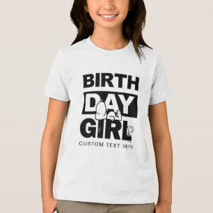T-shirt En Tri-matière Cachou personnalisé Snoopy Fille d'anniversaire