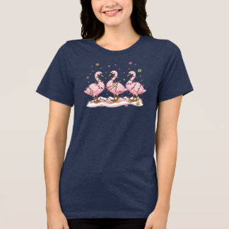 T-shirt En Tri-matière Cadeau de lumières de Noël roses de joyeuse escapa