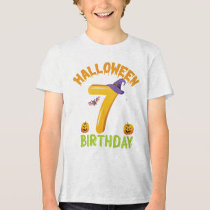 T-shirt En Tri-matière Cadeau Drôle d'Halloween 7ème Anniversaire Enfants