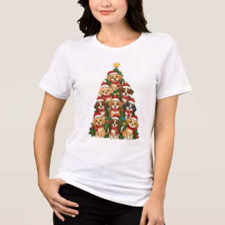 T-shirt En Tri-matière Cadeaux de Noël Arbre à Chien Maman de Chiots Mign