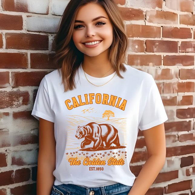 T-shirt En Tri-matière California Bear Art – Golden State  (Créateur téléchargé)