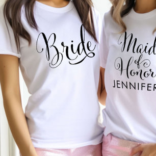 T-shirt En Tri-matière Calligraphie de mariée Future Mme Blanche Femmes