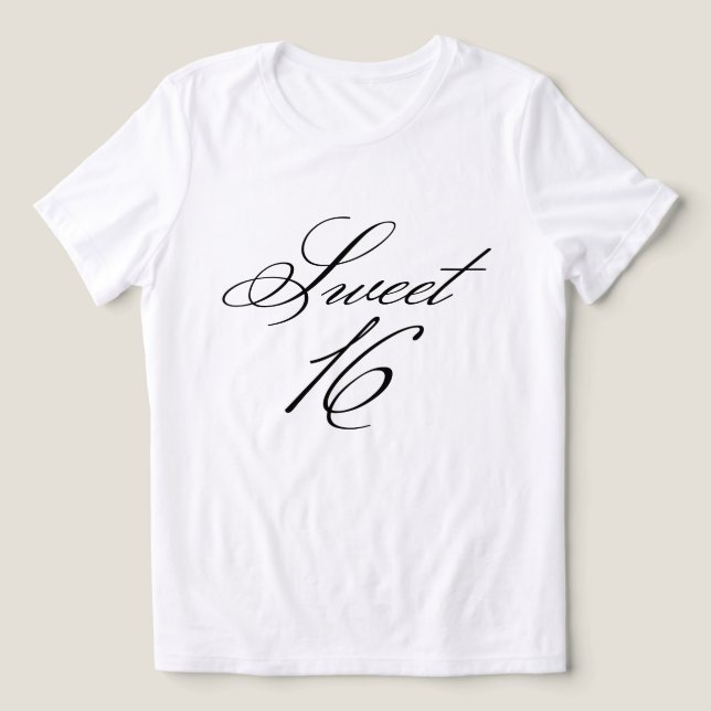 T-shirt En Tri-matière Calligraphie élégante classique Sweet 16 (Design Recto)