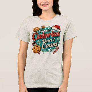 T-shirt En Tri-matière Calories de Noël ne comptent pas Drôle de Père Noë