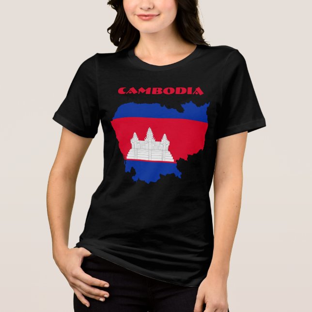 T-shirt En Tri-matière CAMBODIA Spécial Personnalisable Touriste Noir (Recto)