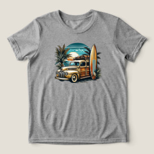 T-shirt En Tri-matière camionnette vintage tropical/Hawaii surf