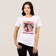 camiseta feminina estampada garota cowgirl 