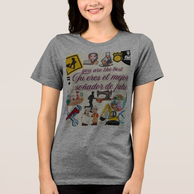 T-shirt En Tri-matière Camiseta para dama activa 100% algodón holgada. (Recto)