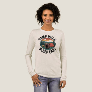 T-shirt En Tri-matière Camp Wild Sleep Easy-Ours de camping Vintage Sunse