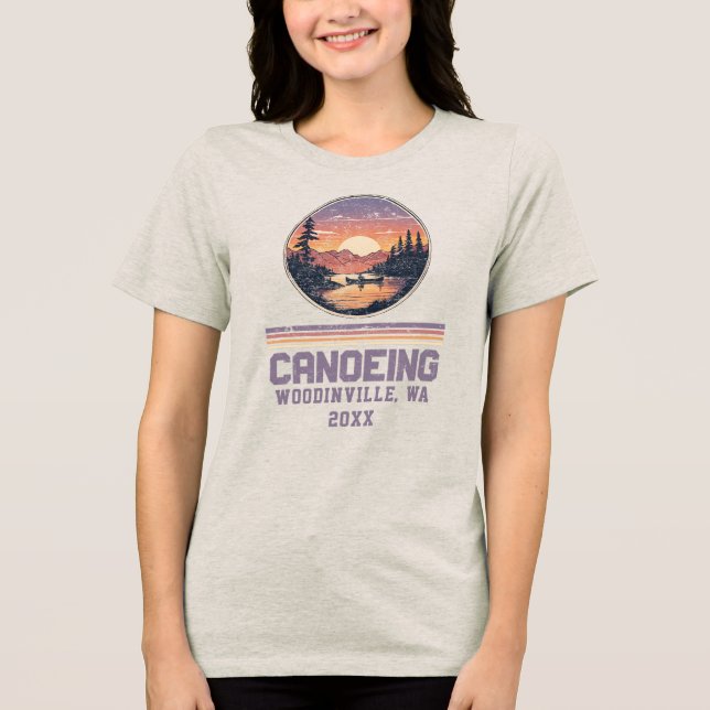 T-shirt En Tri-matière Canoë-kayak sur mesure Lieu Nom (Recto)