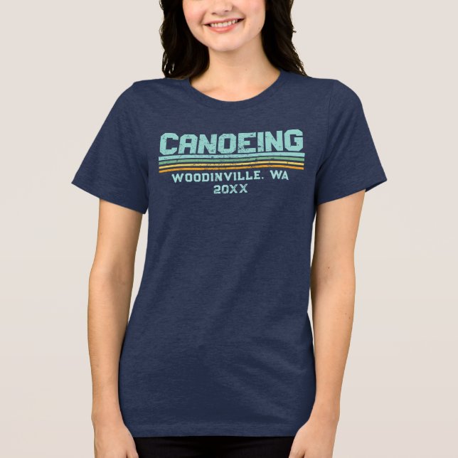 T-shirt En Tri-matière Canoë-kayak sur mesure Lieu Nom (Recto)