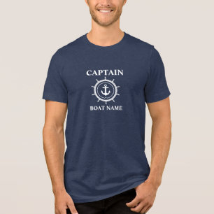T-shirt En Tri-matière Capitaine Naution Nom Bateau Corde d'Ancre Barre