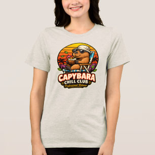 T-shirt En Tri-matière Capybara Chill Club Relaxeur Professionnel Mignon
