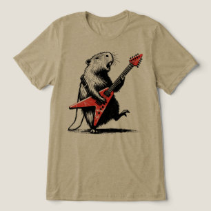 T-shirt En Tri-matière Capybara qui déchire sur une guitare électrique