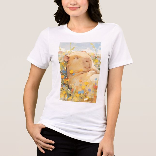 T-shirt En Tri-matière Capybara se repose dans des pâturages pacifiques (Recto)