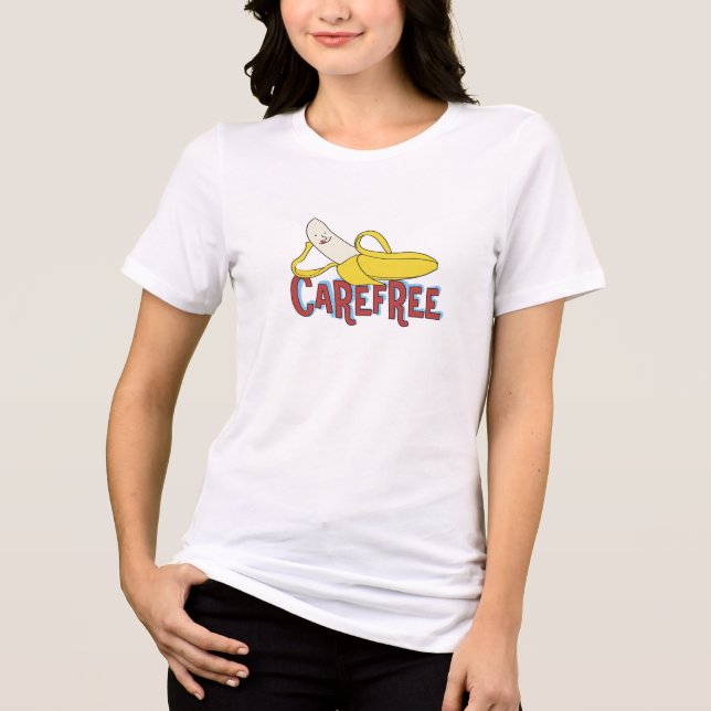 T-shirt En Tri-matière Carefree Banana T-shirt – Funny Cartoon Design (Recto)