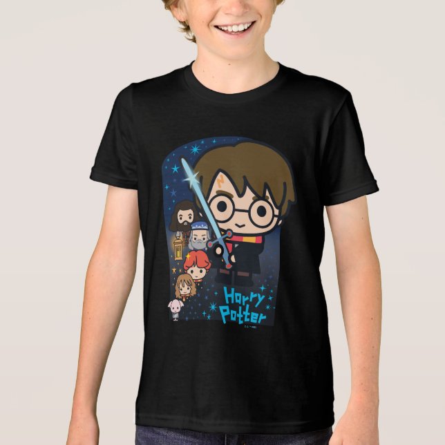 T-shirt En Tri-matière Caricature Harry Potter Chambre des secrets Graphi (Recto)