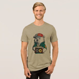 T-shirt En Tri-matière Caricature Hip hop Animal Graphic Tee