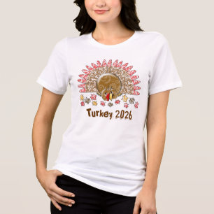 T-shirt En Tri-matière Caricature mignonne Thanksgiving Turquie