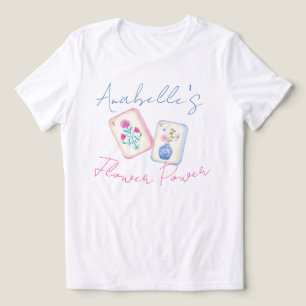 T-shirt En Tri-matière Carreau de Mahjong à l'aquarelle personnalisé Fleu