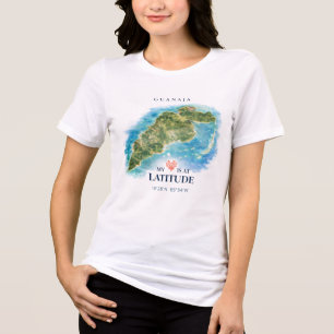 T-shirt En Tri-matière Carte de Guanaja Honduras