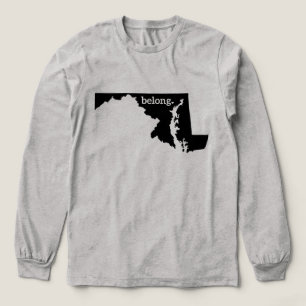 T-shirt En Tri-matière Carte de l'état du Maryland Belong