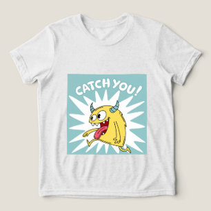 T-shirt En Tri-matière Cartoon Monster Jaune Courir - Vous Attraper
