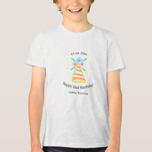 T-shirt En Tri-matière Casquette orange 2e anniversaire enfants rétro flo