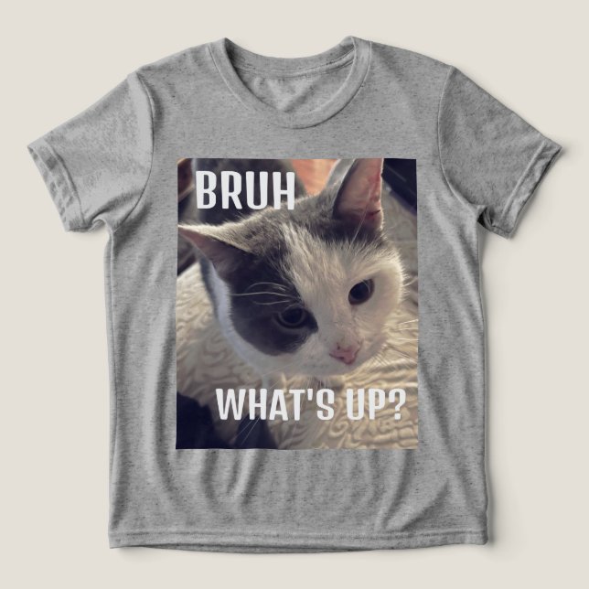 T-shirt En Tri-matière Cat bruh ce qui se passe (Design Recto)
