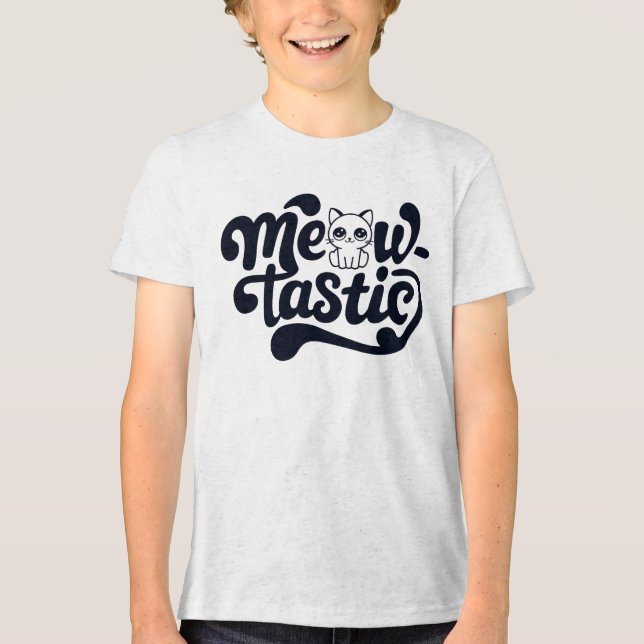 T-shirt En Tri-matière Cat Meow-Tastic Fantastique (Recto)