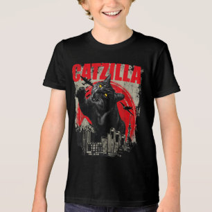 T-shirt En Tri-matière Catzilla vintage Chat Art Japonais Drôle Cadeaux d