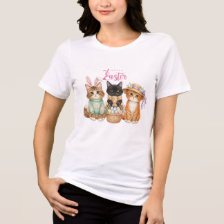 T-shirt En Tri-matière Célébration de Pâques féline à l'aquarelle fantais