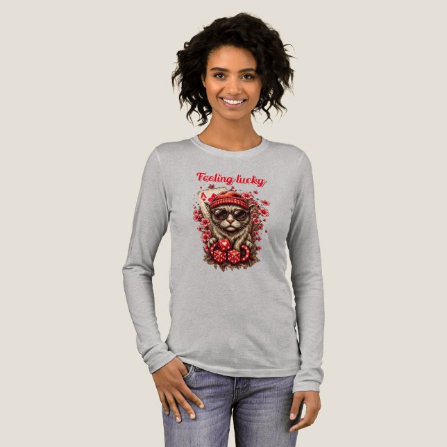 T-shirt En Tri-matière Célébration de Whimsical Cat Poker (Recto complet)