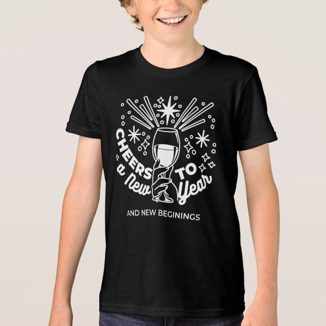 T-shirt En Tri-matière Célébrer les nouveaux débuts Vin Verre Illustratio (Recto)
