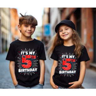 T-shirt En Tri-matière C'est mon 5e anniversaire Spider Birthday Boy Thèm