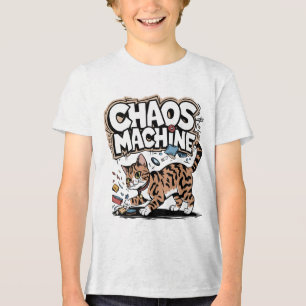 T-shirt En Tri-matière Chaos Machine Bengale Chat Drôle Design