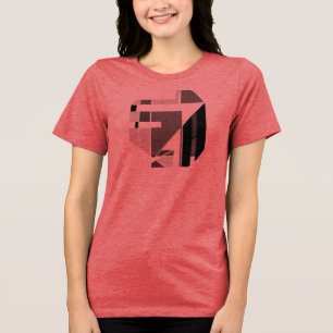 T-shirt En Tri-matière Charbon gris noir Géométrique Abstrait Look MCM