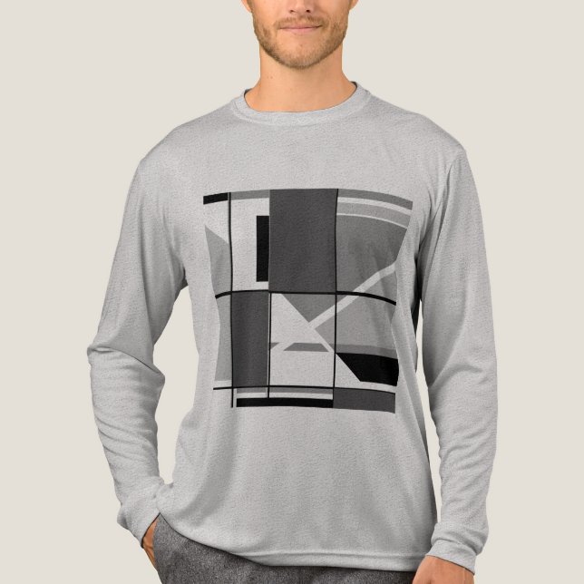 T-shirt En Tri-matière Charbon gris noir MCM Look Géométrique Abstrait (Recto)