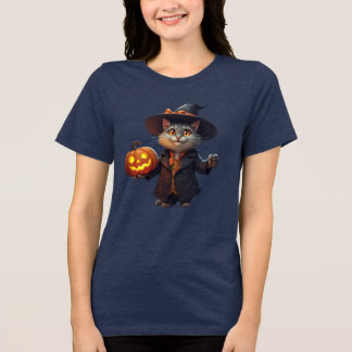 T-shirt En Tri-matière Charming Halloween Chat avec Jack-o-Lantern - Spoo