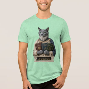 T-shirt En Tri-matière Chat Aristote Bleu Russe