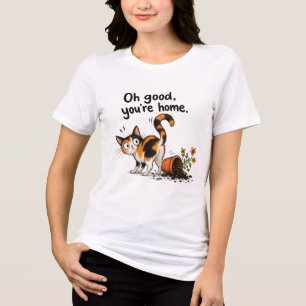 T-shirt En Tri-matière Chat calico Chat drôle Pot de fleurs catastrophe