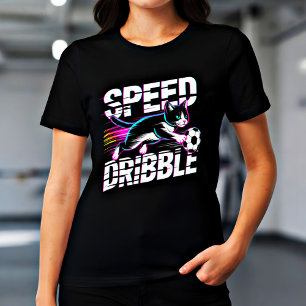 T-shirt En Tri-matière Chat de football fantaisiste pour femmes